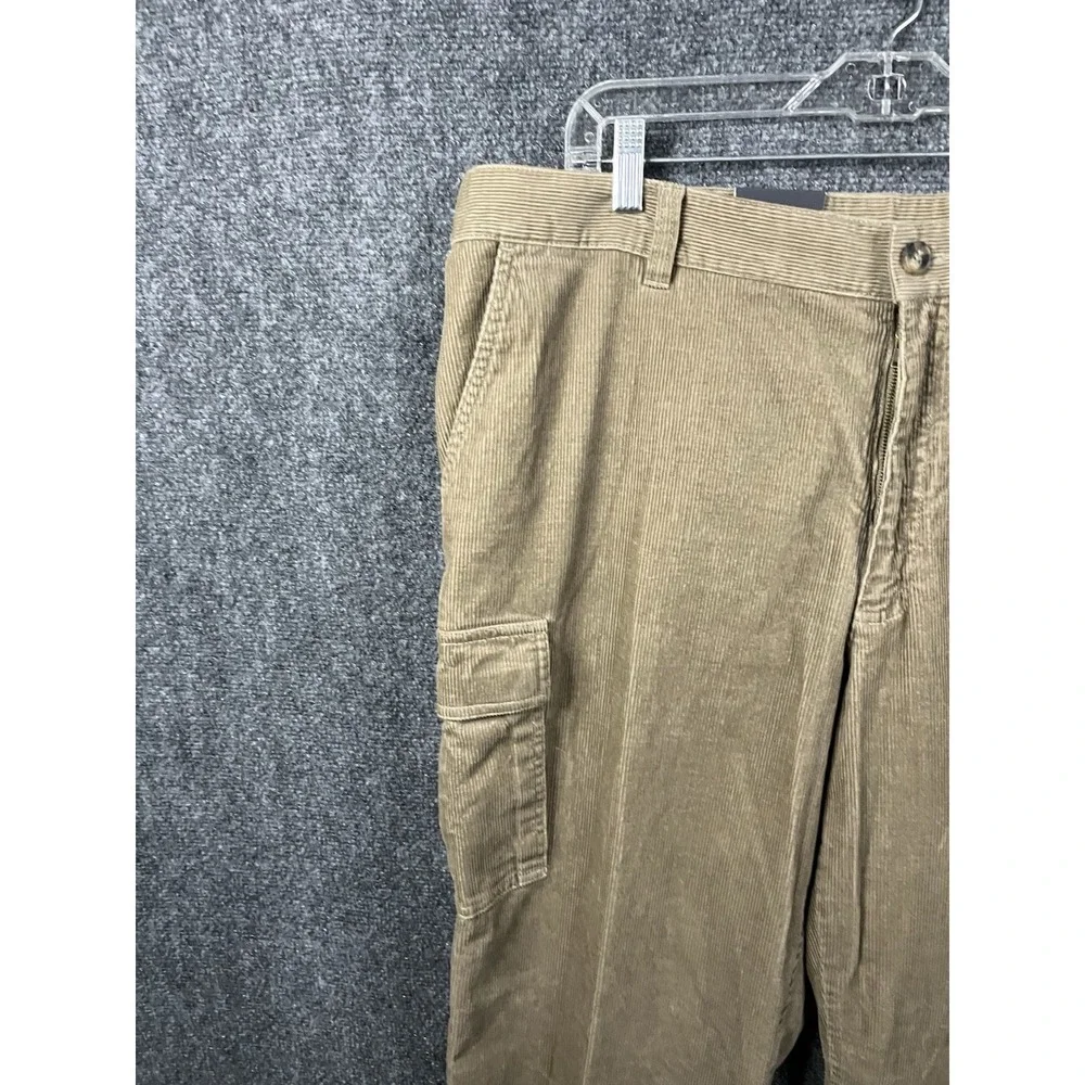 VIA‎ CORTESA Mens Tan Corduroy Cargo Pants Relaxed Fit Size 42x30 Straight Leg